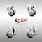 Service Caster 3 Inch 316SS Thermoplastic Rubber Wheel Swivel Bolt Hole Caster Brakes SCC, 2PK SCC-SS316BH20S314-TPRB-2-TLB-2 - alternate 3